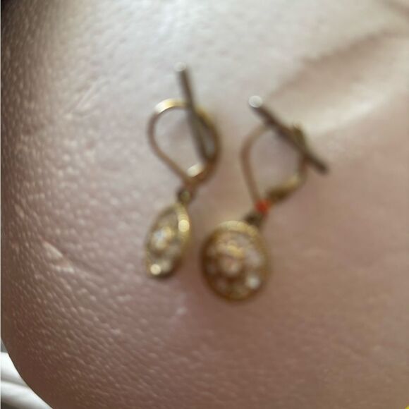 Monet Hoop Earrings crystal diamond hoops accessory y2k vintage circle unisex - Picture 2 of 5